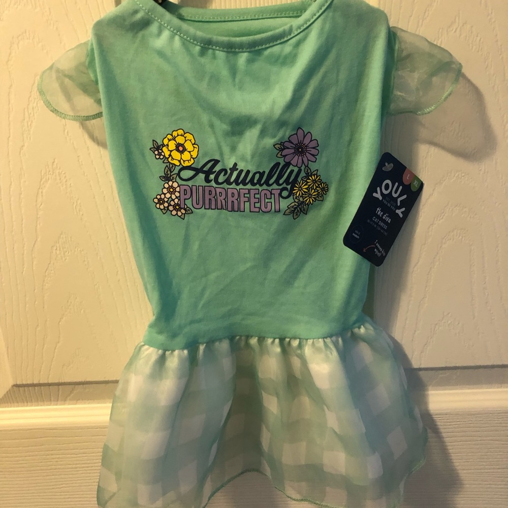 CAT DRESS “ABSOLUTELY PURRRFECT” RUFFLE DRESS SIZE L/XL